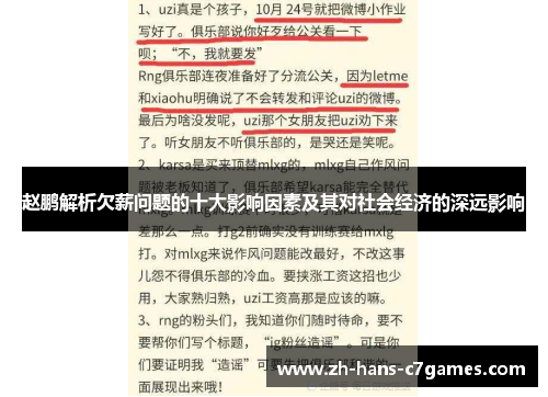 赵鹏解析欠薪问题的十大影响因素及其对社会经济的深远影响